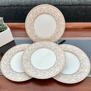 4 Sasaki Firenze Salad Plates. Designed by Liora Manné. Japanese Porcelaine.